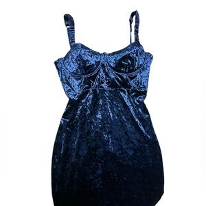 Guess Blue Velvet High Low Dress
